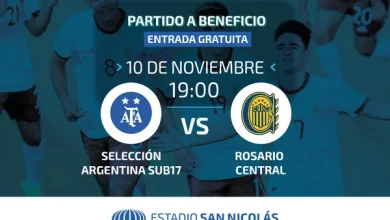 La Selección Argentina Sub17 jugará el próximo miércoles 10 de noviembre ante su similar de Rosario Central. El partido será a beneficio del Hogar El Amanecer, la entrada será libre y gratuita