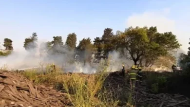 Incendio en una fábrica de tarimas