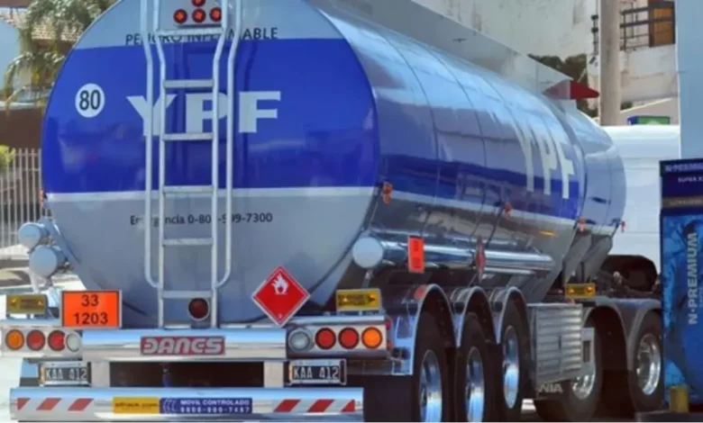 YPF aumenta desde esta medianoche sus combustibles un 7,5 por ciento promedio