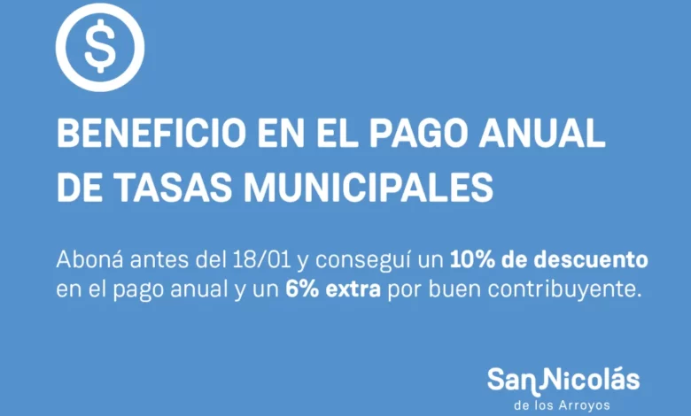 Descuento en el pago anual de tasas municipales