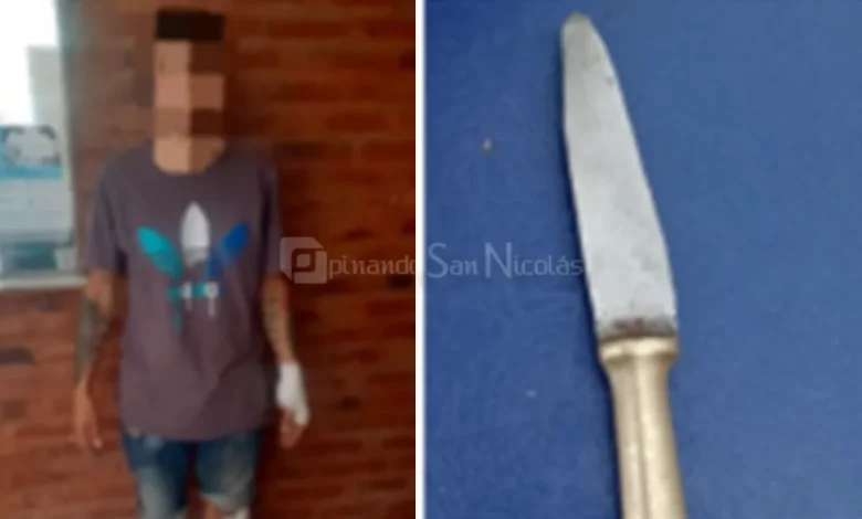 Agredió a un hombre con un cuchillo en la vía pública