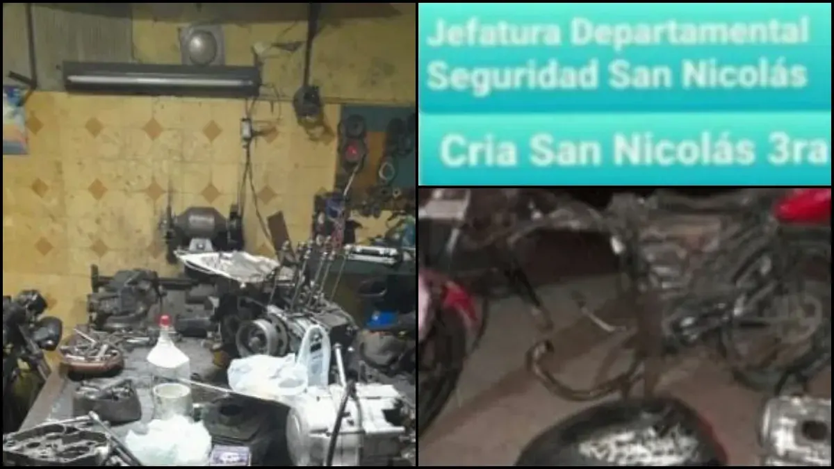 La Policía encontró motos robadas y piezas ilegales en un taller clandestino.