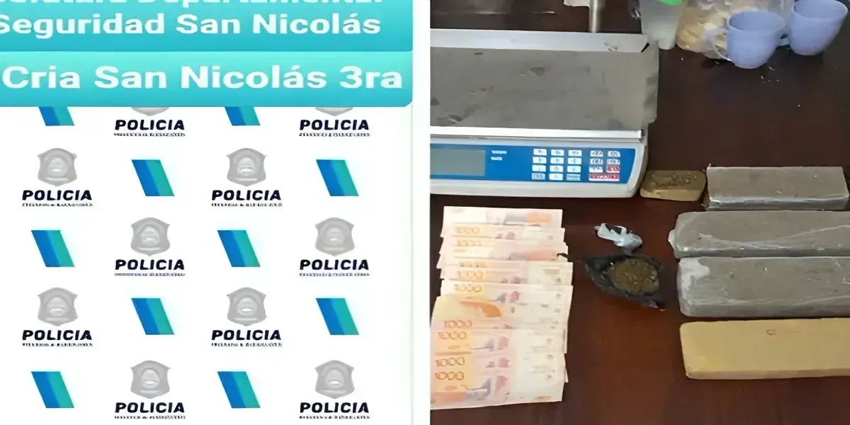 Marihuana y dinero en efectivo confiscados durante operativo policial