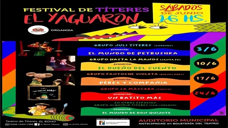 Disfruta de espectáculos de títeres en San Nicolás durante todo junio. Meta descripción: El Festival de Títeres "El Yaguaron 2023" llena San Nicolás de magia con increíbles espectáculos para todas las edades. ¡No te lo pierdas!