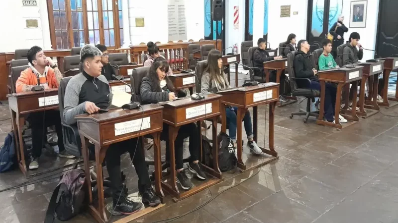 Estudiantes y docentes de la Escuela Secundaria N°7 visitaron el Honorable Concejo Deliberante de San Nicolás, participando en debates y aprendiendo sobre el funcionamiento legislativo.