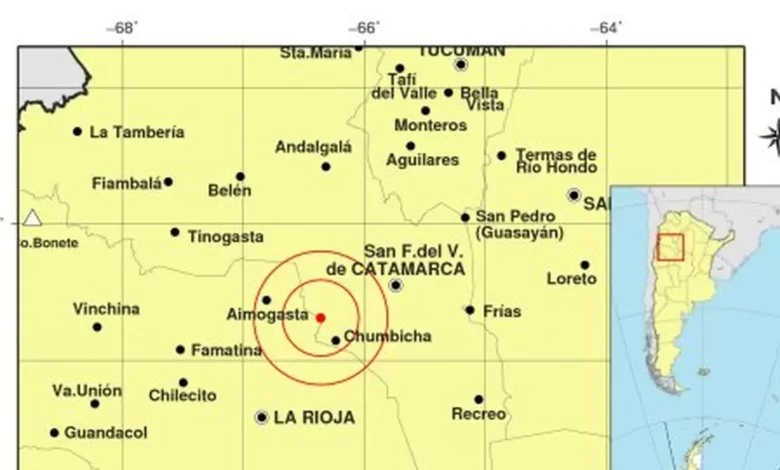 Un sismo de magnitud 4.8 sacudió el departamento de Andalgalá en Catamarca, Argentina, según el Inpres. Se sintió en Catamarca, La Rioja y Tucumán. No se reportaron daños ni víctimas.