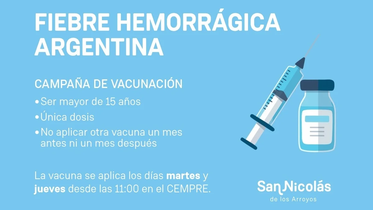 Vacunación contra la fiebre hemorrágica en San Nicolás: Protegiendo la salud de la comunidad