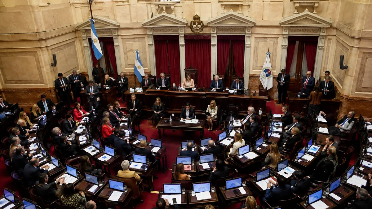Recinto del Senado durante una sesión sobre el proyecto de propiedad privada y tierras rurales